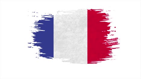 el pincel de la bandera nacional de francia en el efecto de stop motion. la bandera de francia el pincel de los pinceles de fondo de arte.