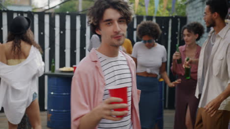 friends having a good time at an outdoor party
