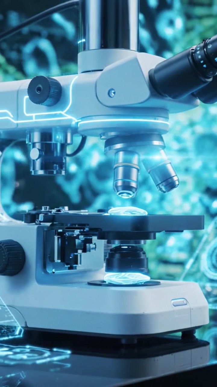 Advanced Microscope Technology Showcasing High-Resolution Imaging with Digital Enhancements and Innovative Display Features for Scientific Research and Analysis