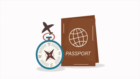 passport document travel vacations animation