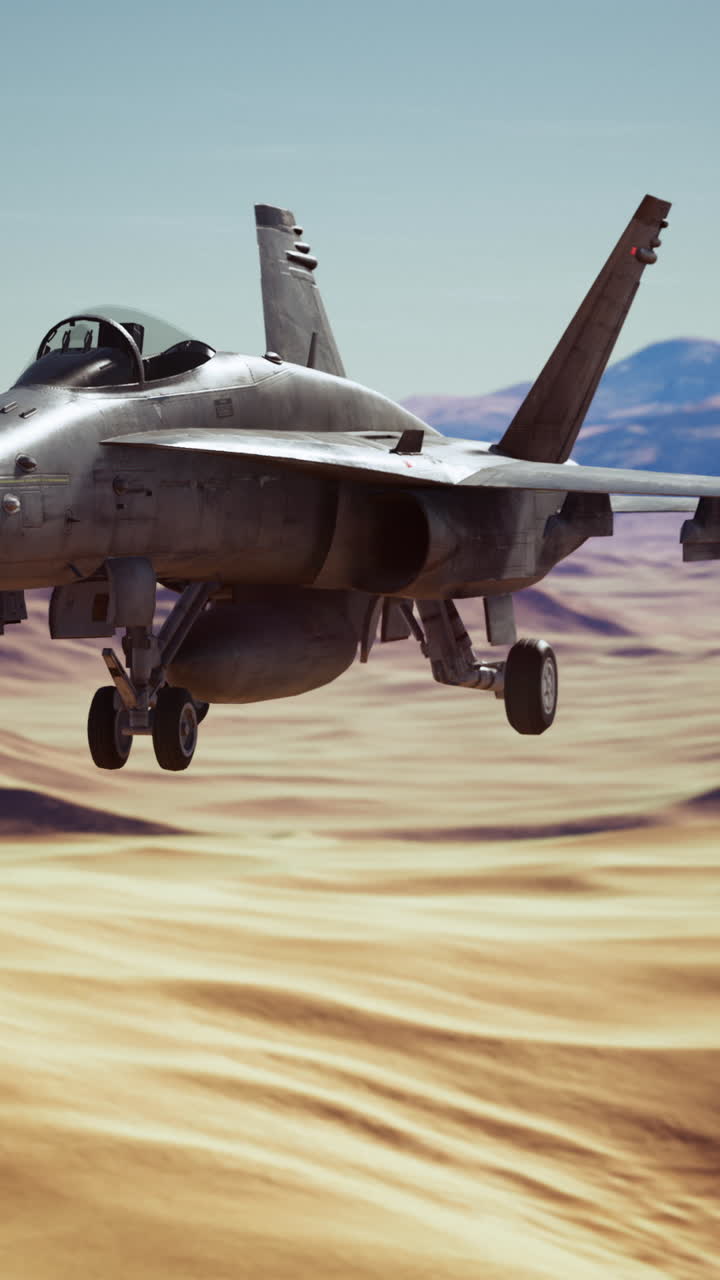avión de combate volando sobre el desierto