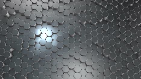 abstract cylindrical geometric aluminum surfaces in virtual space