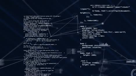 Animation-of-data-processing-with-network-of-connections-on-black-background