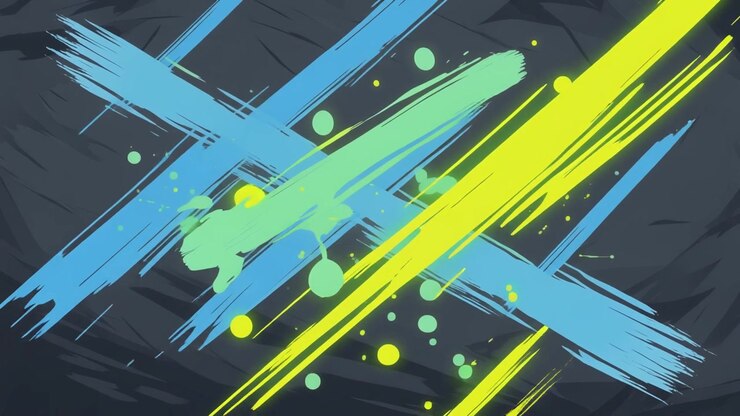 Abstract Motion Graphics with Dynamic Paint Brush Strokes and Splatters