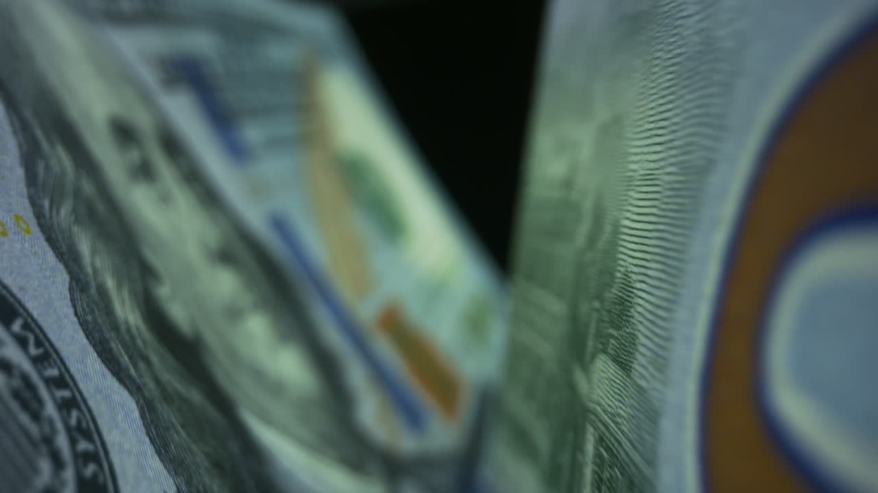 미국 화폐를 사용하는 자동 현금 계산 기계. 비즈니스 개념