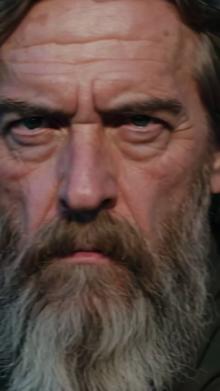 심각한 노인 의 근접 초상화