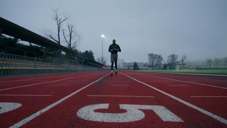 man running on a track