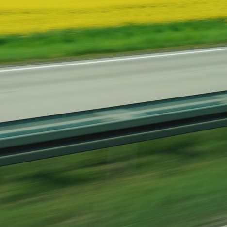 autopista entre campos verdes