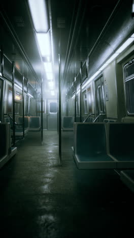 empty subway train interior