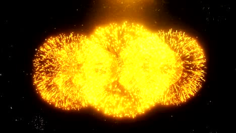 xo xo text on firework display explosion particles.