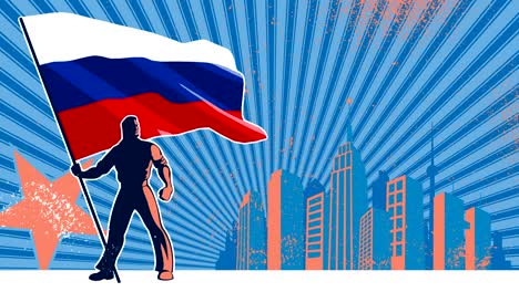 flag bearer russia background