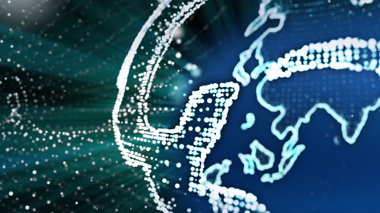 유기 3d 디지털 세계 스핀 배경 루프