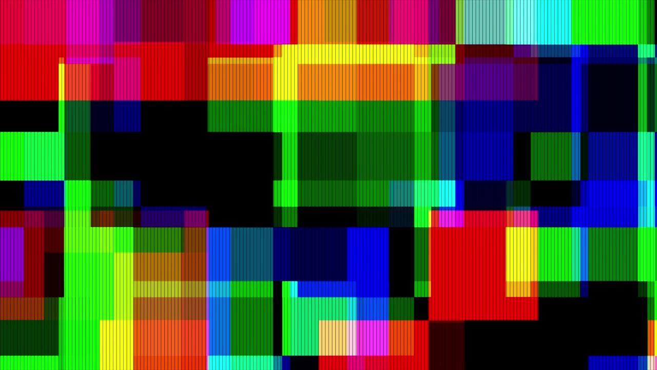 Abstract Digital Glitch Effect with Colorful Moving Rectangles