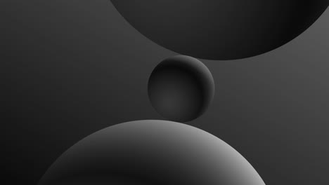 set of three realistic grey spheres of different size with shadows.