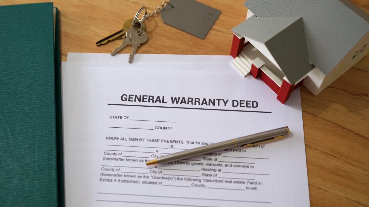 General warranty deed agreement ready to sign. Real estate purchase warranty concept.
