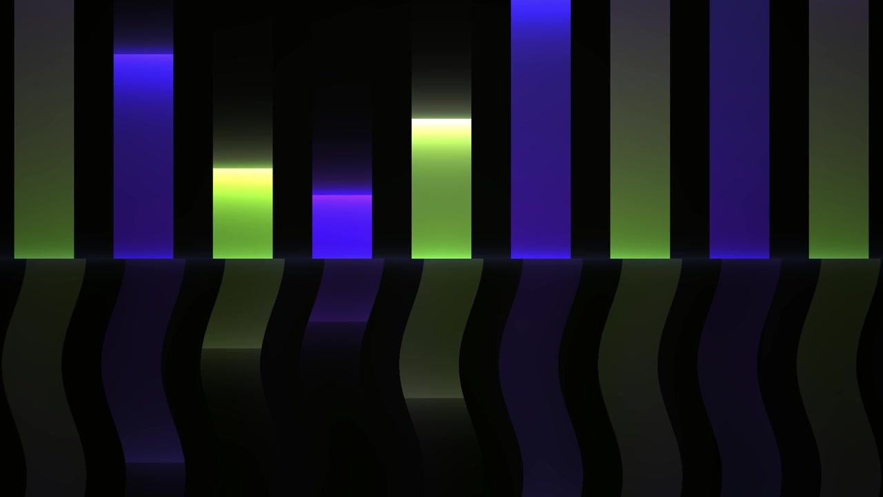 Dynamic Digital Equalizer Bars with Reflection for Music Visualization