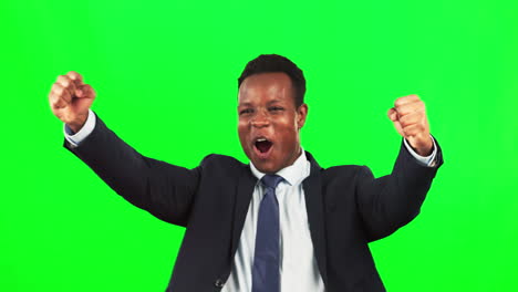 Green-screen,-business-man-and-fist-of-winner