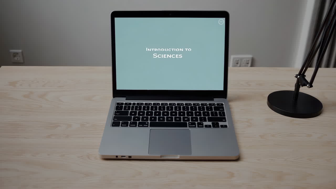 Laptop with Introduction to Sciences Screen