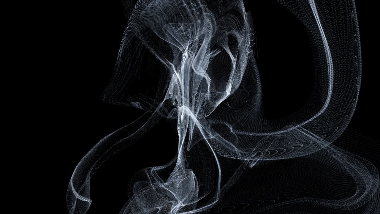 3d 라인 아트 파동 연기 운동 어두운 오버레이 배경, 추상적인 검은 배경