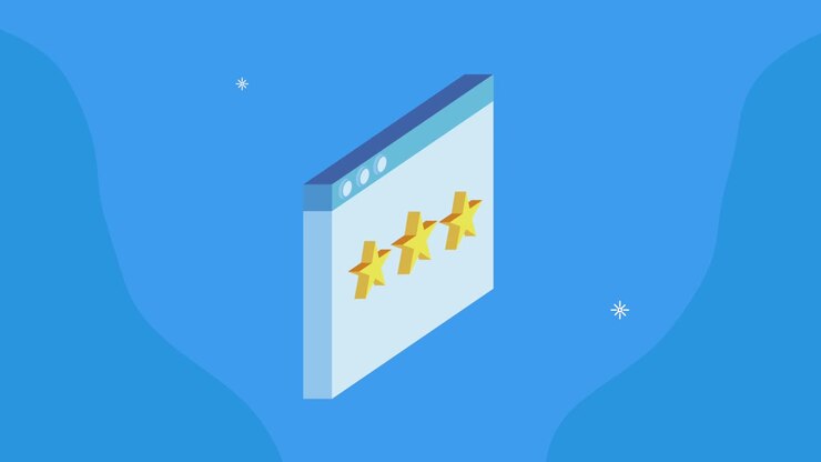 webpage template isometric with stars animation
