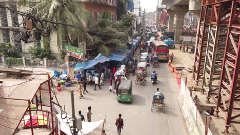 busy street scene in a developing city