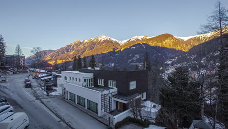 Bad-Gastein-Austrian-town-and-car-traffic