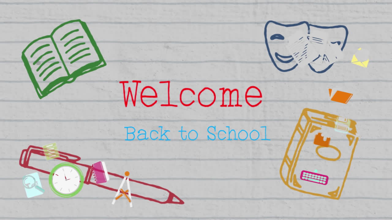 학교 개념 아이콘과 학교 텍스트에 오신 것을 환영합니다.