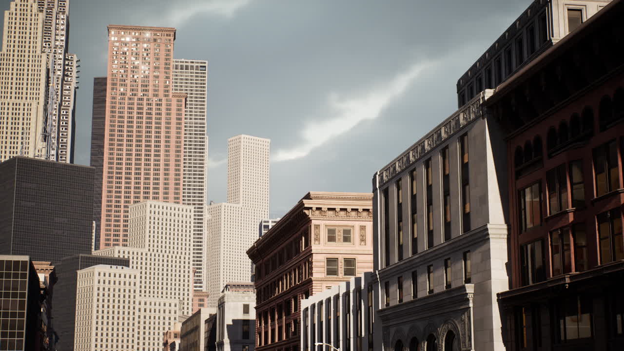 여름 날씨 금융 다운타운의 도시 풍경