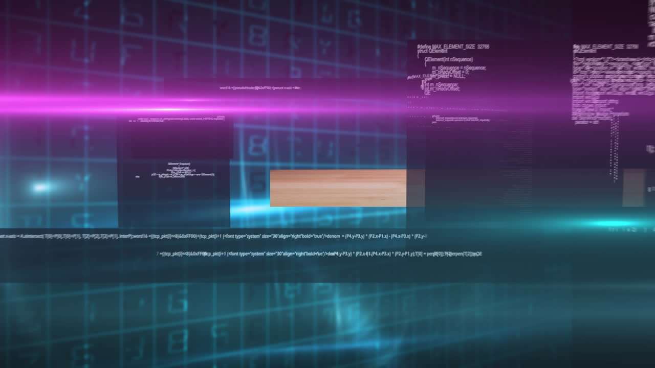 animación del procesamiento de datos sobre senderos de luz y cuadrícula