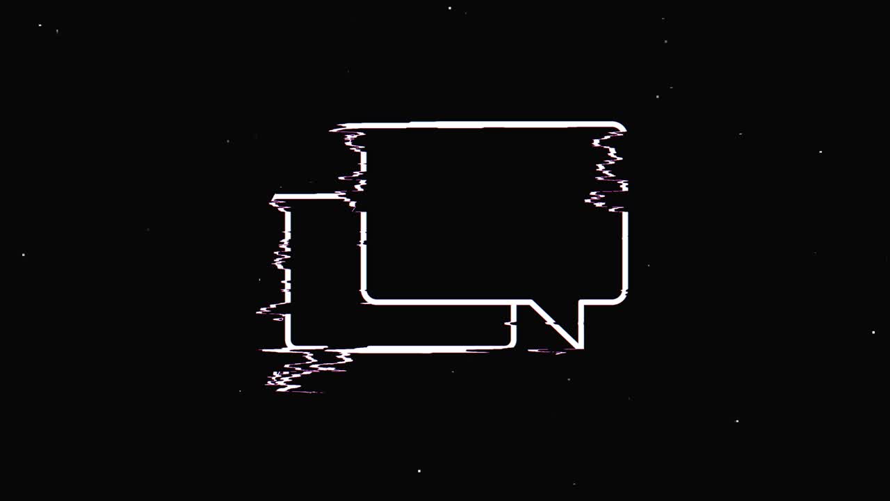 버블 아이콘, 빈티지 노이즈, 글리치, 나쁜 신호 애니메이션