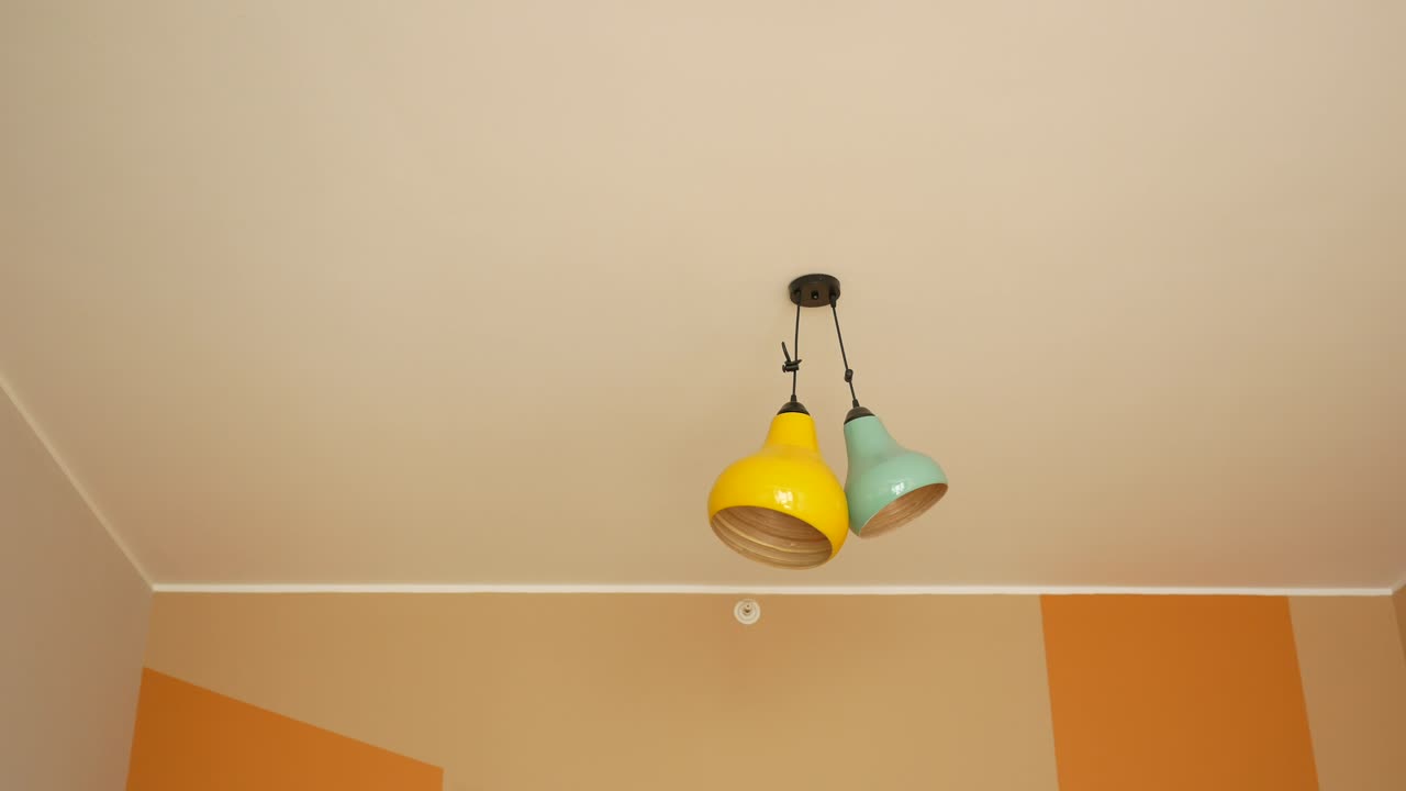 Colorful Pendant Lamps on Ceiling