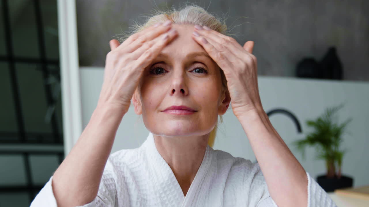 Woman doing her selfcare routine