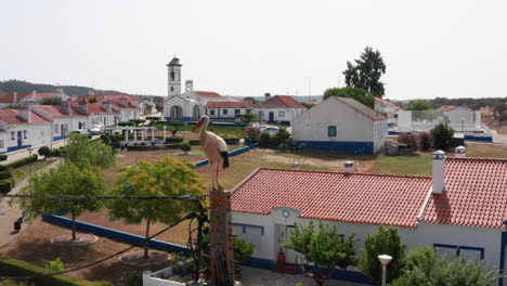 aerial-views-of-Santa-Susana-village,-Alentejo,-Portugal-5