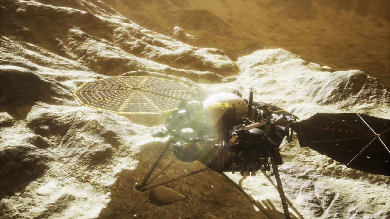 Mars insight landed on martian surface preparing for scientific exploration