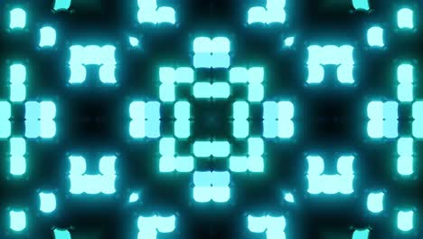 composición simétrica abstracta, elementos 3d se iluminan como bombillas con luz de neón multicolor. bg en bucle para espectáculos o eventos, exposiciones, festivales o conciertos, videos musicales, dj o vj para clubes nocturnos.