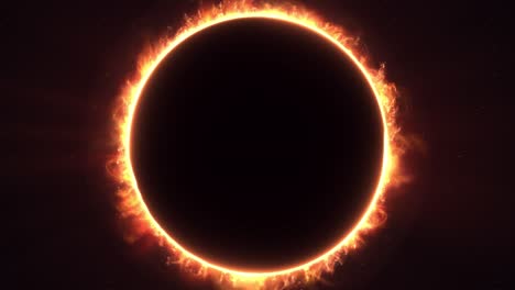 Eclipse-Solar-Total-Luz-Solar-Brillando-En-El-Universo,-Fondo-Negro