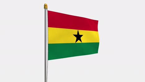 loop video of ghana flag  fluttering in the wind, slow motion video of 4k , with alpha channel