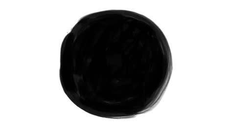 mancha negra animada pintada en el medio de un marco blanco