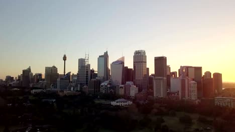 beautiful aerial cityscape skyline on dawn morning