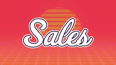 animation of sales text on seamless loop metaverse