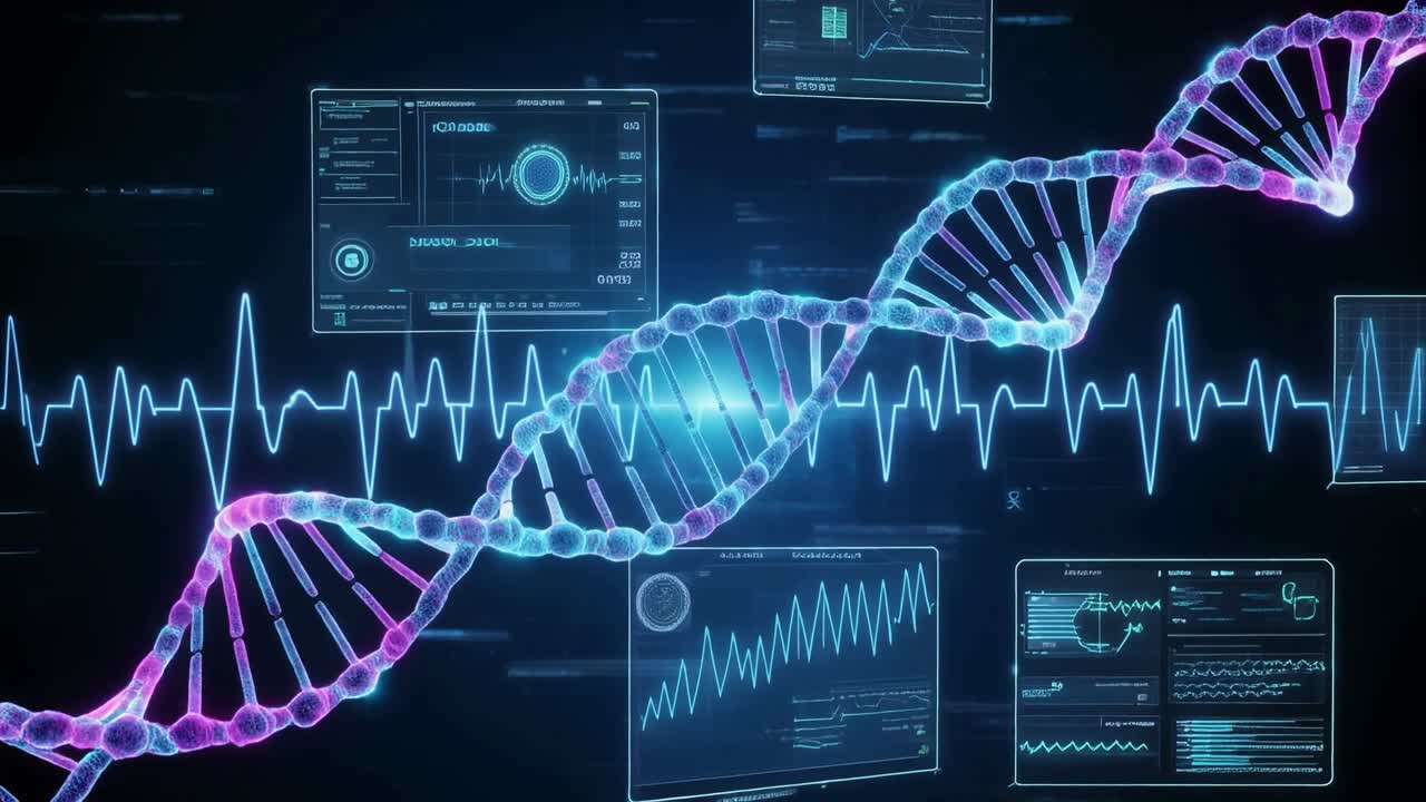 Rotating DNA Double Helix with Digital Scientific Data Interface