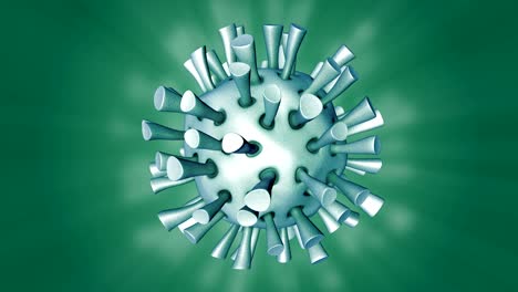 single virus on a green background