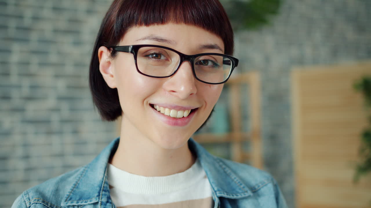 Smiling Woman with Glasses