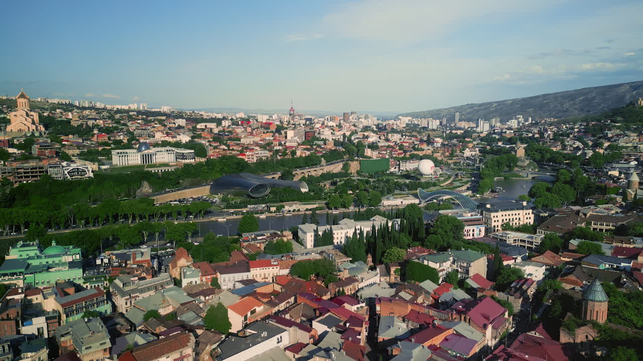 Aerial Panoramic View of Tbilisi, Georgia's Capital City