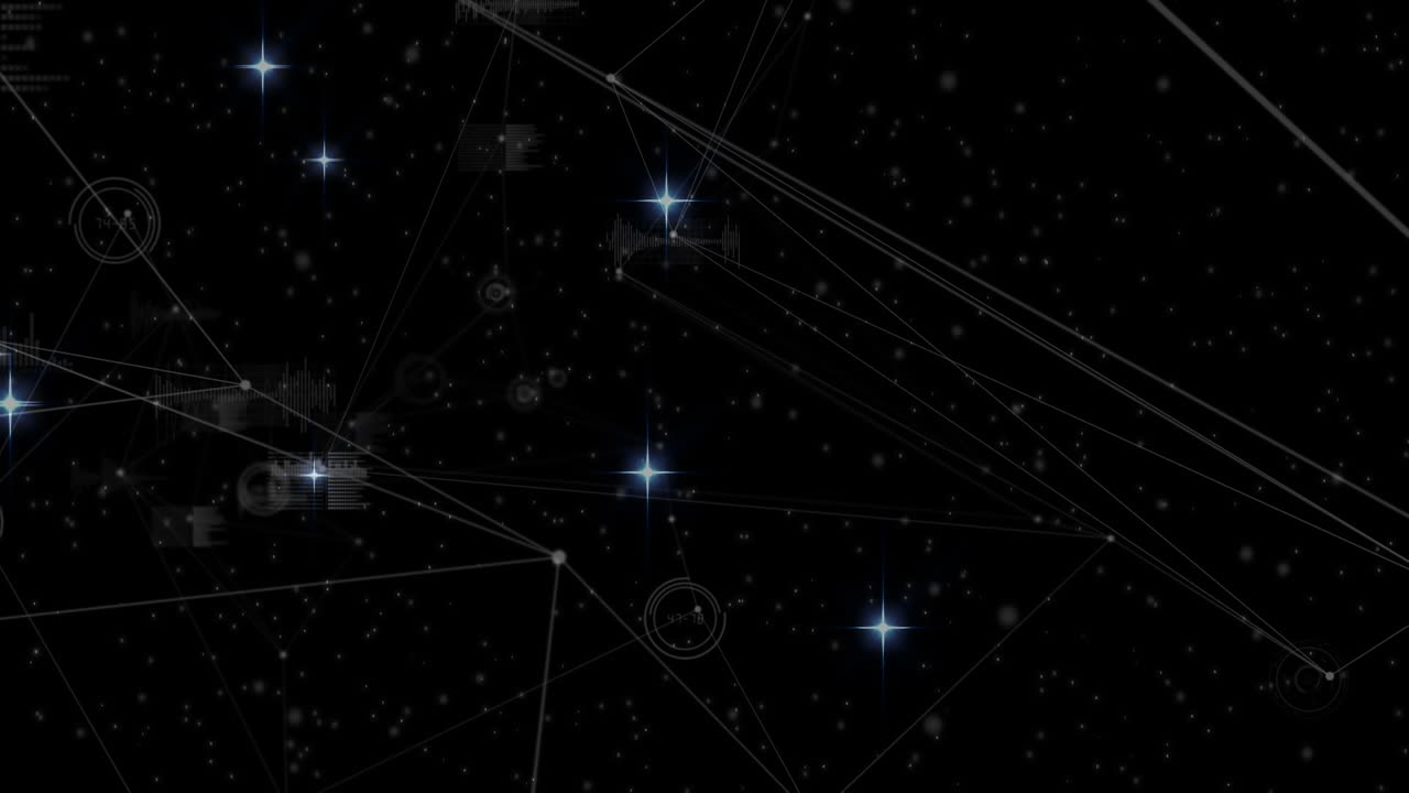 animazione di stelle e connessioni su sfondo nero