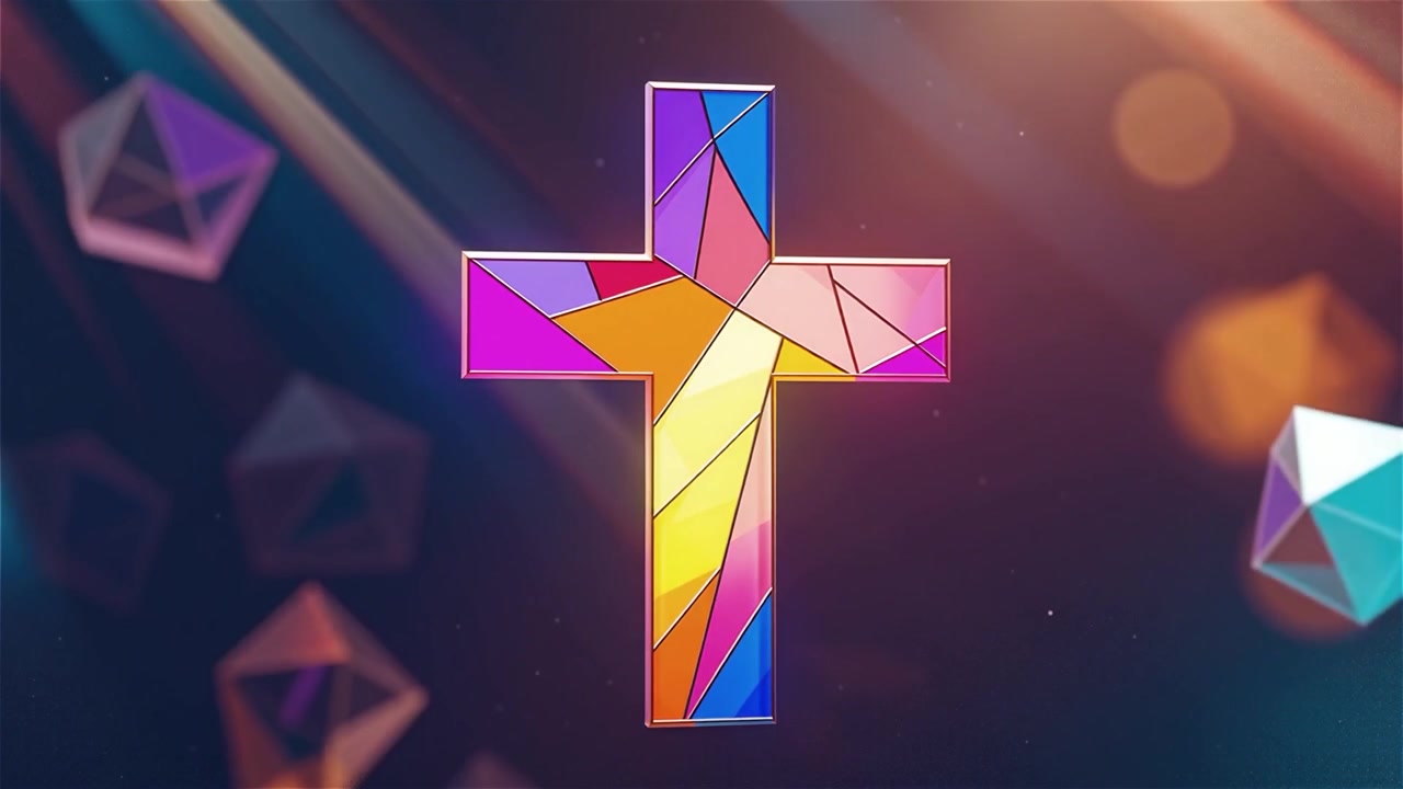 Cruz Cristiana con Luz Celestial, Fondo para Adoración.