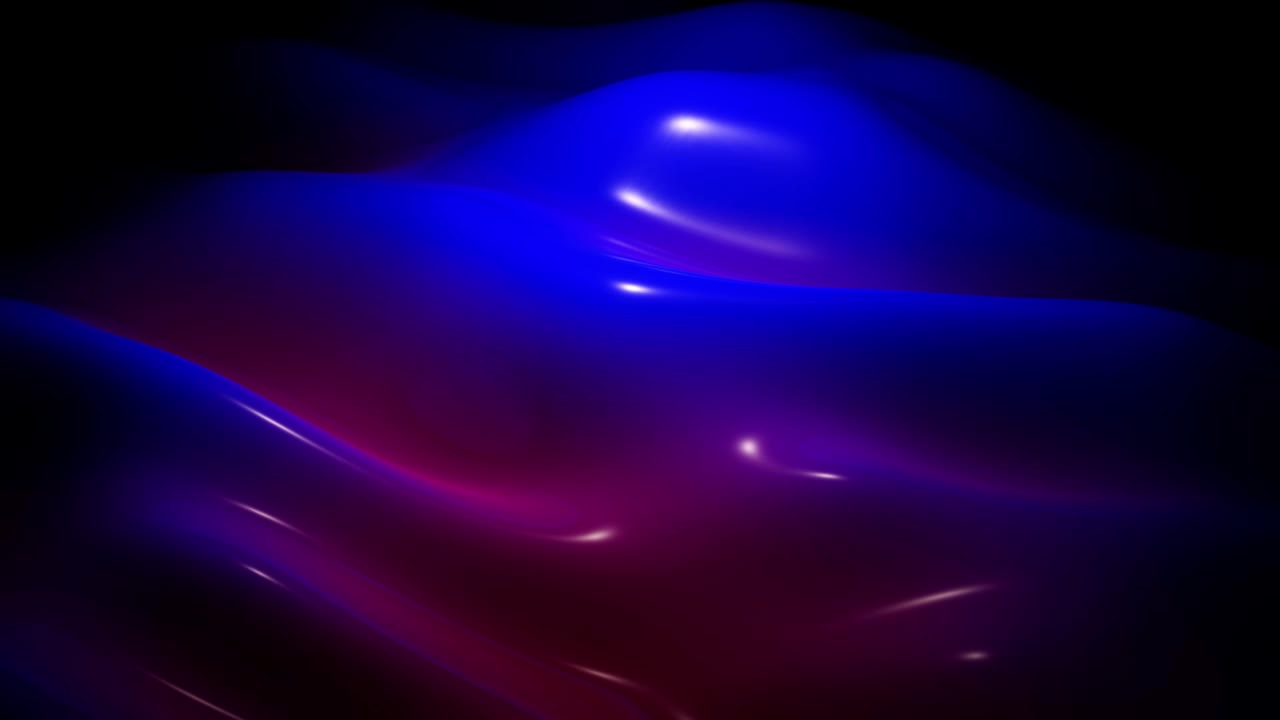 looped animation. abstract background waves move along the glossy surface of the liquid. Beautiful background with waves. Perfect background for text or presentations. Blue red color surface