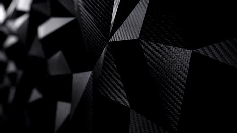 carbon black triangular polygonal background loop