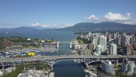 Antena:-La-Ciudad-De-Vancouver-Puentes-False-Creek-De-Granville-Y-Burrard