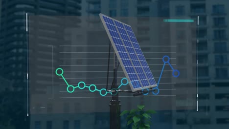 Animation-Von-Statistiken-Und-Finanzdatenverarbeitung-über-Solarpaneele